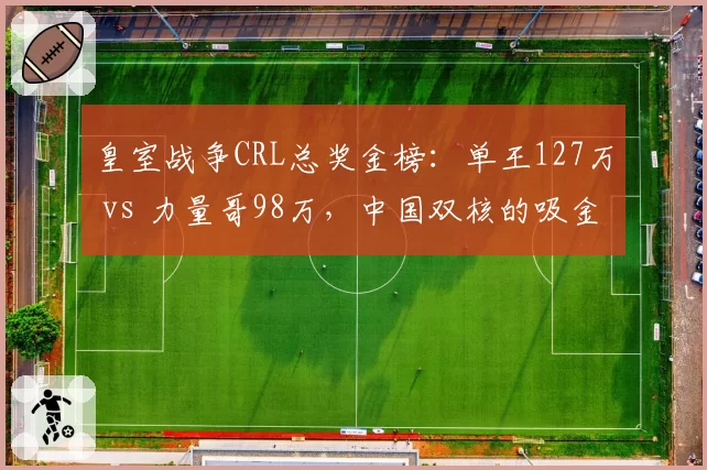 皇室战争CRL总奖金榜:单王127万 vs 力量哥98万,中国双核的吸金能力对比